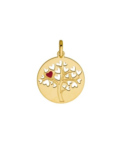 Médaillon Arbre de vie et cœurs – Or jaune 375/000