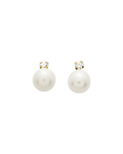 Boucles d’oreille Auria or jaune 750/000 – Perle Blanche