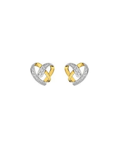 Boucles d’oreilles Sophia – Or blanc & jaune 750/000 – Diamants 0,01 cts