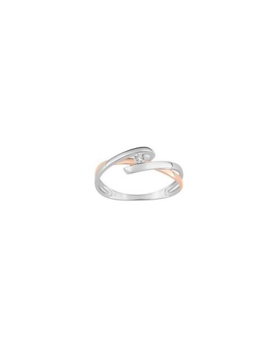Solitaire Maguie – Or blanc & rose 750/000 – Diamant 0,01 cts