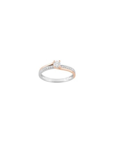 Solitaire accompagné Séphora – Or blanc & rose 750/000 – Diamant 0,22 cts