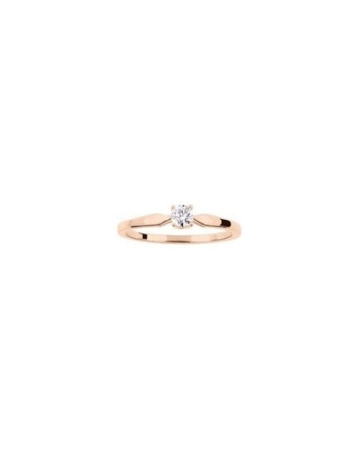Solitaire Rosa – Or rose 750/000 – Diamant 0,18 cts