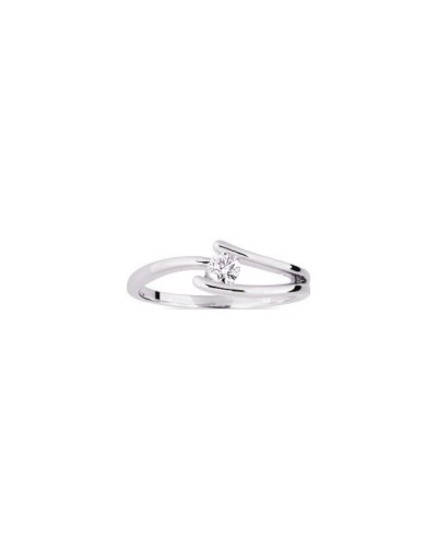 Solitaire Donna – Or blanc 750/000 – Diamant 0,14 cts