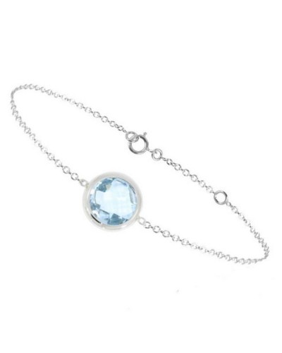 Bracelet Tiana or blanc 750/000 – Topaze Bleue