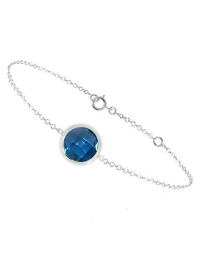 Bracelet London or blanc 750/000 – Topaze London Blue