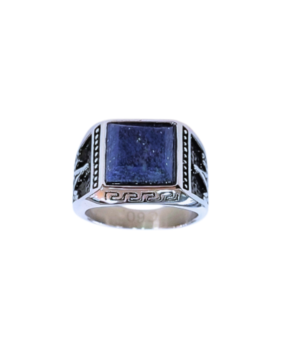 Bague acier inox - Lapis Lazuli