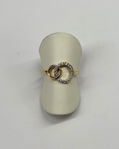 Bague or jaune & oxydes de zirconium