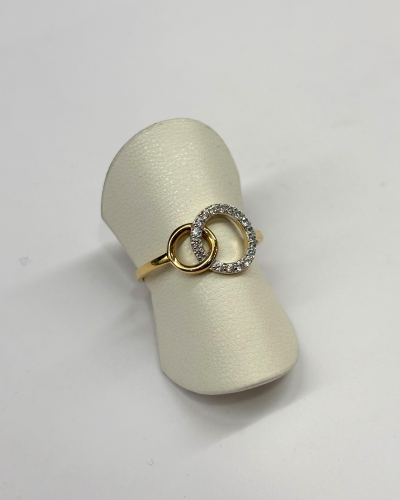 Bague or jaune & oxydes de zirconium