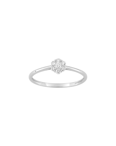 Bague or blanc & fleur de diamants de laboratoire