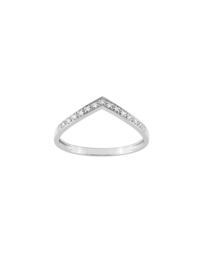 Alliance en pointe or blanc & diamants