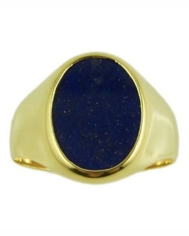 chevalière or lapiz lazuli